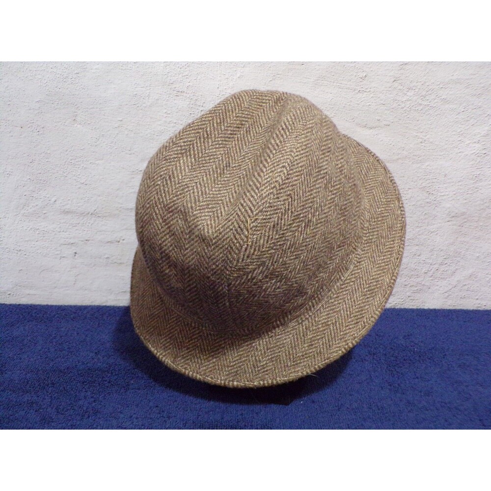 London Fog Houndstouth Pattern Men's Derby Hat Made‎ in USA Size Large Vintage